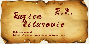 Ružica Milurović vizit kartica